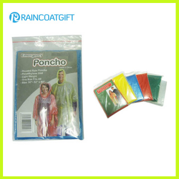 Poncho de chuva de emergência descartável descartáveis ​​baratos (RVC-125)